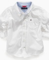 Now that's classic. Keeping him comfortable and looking great never goes out of style and neither will this button-down shirt from Tommy Hilfiger.