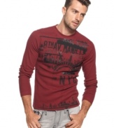 Get on board with this cool Mark Ecko Cut & Sew thermal.