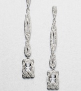 EXCLUSIVELY AT SAKS. A vintage-inspired style featuring hand-set, brilliant pavé crystals in a long and elegant drop design. CrystalsCubic zirconiaRhodium-plated brassDrop, about 2.9Post backImported 