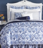 Adorned with a vivid watercolor print inspired by Eastern porcelain, this Lauren Ralph Lauren sham embellishes your bed in luxurious 100% cotton. (Clearance)