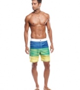 The perfect blend. Comfort and color will carry you through the day in these bright board shorts from Nike.