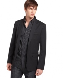 Friday night lights up when you are wearing this blazer from Kenneth Cole Reaction.