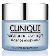 Works while you sleep. Optimizing new cell turnover to help the best and brightest emerge. Pumping in abundant moisture to help tone, retexturize and plump skin from the inside out. Apply this oil-free moisture cream nightly, after 3-Step Skin Care. For Very Dry to Combination Oily skin. Each morning, use Turnaround Concentrate Radiance Renewer for continuous radiance renewal. 1.7 oz. 