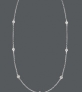 Sparkle by the inch. 11 stations of round-cut cubic zirconias (9/10 ct. t.w.) adorn B. Brilliant's lovely sterling silver necklace. Approximate length: 24 inches.