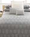 Calvin Klein's Silver Net decorative pillow accents the Tortoise bedding collection with its linear pattern and cool, silvery shade. European closure.