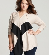 DKNYC Plus Size Color Block Cozy Cardigan