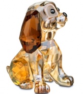 The spitting image of Danielle, Lady and the Tramp's prissy young pup, this Swarovski figurine sparkles in golden crystal with topaz ears. An irresistible collectible for Disney and dog lovers.