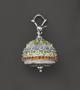 Inspired by Zen philosophy, this intricately detailed, matte sterling silver meditation bell from Paul Morelli is set with peridot, blue topaz and madeira citrine.