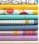 Outfit your kid's room in style with this 300-thread count sheet set, featuring vibrant colors and modern patterns for a fun and playful feel.