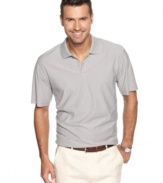 Crown jewel. You'll treasure the comfort and style you get from this diamond-patterned polo shirt from Van Heusen.