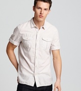 When you want a shirt you can trust for that relaxed, casual cool vibe, you'll reach for this striped button-down, which pairs easily with a variety of jeans, shorts and pants.