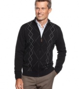 Instantly class up any outfit with this sharp argyle sweater from Tasso Elba.