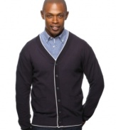 This Argyle Culture cardigan offers classic style with a modern touch.