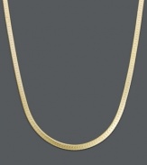 A timeless addition to your collection. This rich necklace features a flat herringbone chain crafted in 14k gold. Approximate length: 24 inches. Approximate width: 1.25 mm.