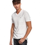 What makes a great summer shirt? Versatili-tee. This slub weave v-neck from Kenneth Cole Reaction is perfect for your dressed down look.