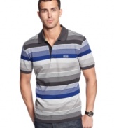 Handsome, masculine, and sophisticated oxford stripe polo by BOSS Green.