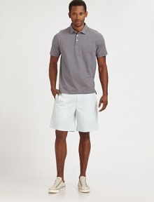 A crisp, clean summer favorite effortlessly designed in smooth cotton for a resort-inspired look.Flat-front styleSide slash, back welt pocketsInseam, about 8½CottonMachine washImported