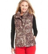 Layer up in Charter Club's cozy animal-print vest. It's perfectly weekend-ready with your favorite corduroys and tee!