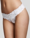 A flattering low-rise thong in fun, fashion colors. Slightly sheer with a thick lace waistband.