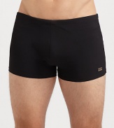 Slim-fitting swim style with substantial stretch for many enjoyable hours in the sun and sea.Logo detailInseam, about 372% polyamide/28% elastaneMachine washImported