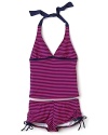 Splendid Girls' Swim Malibu Stripe Tankini & Boy Short - Sizes 7-14