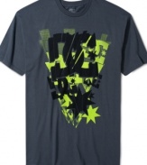 Pop some color into your casual look with this bright graphic t-shirt from DC Shoes.