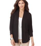 Every wardrobe needs an open-front cardigan. Alfani's versatile dolman-sleeve topper adds polish to any outfit!