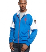 Stand out even when you go casual with this sharp hooded jacket from Puma.