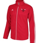 Take your best shot and support your favorite NBA basketball team with this Chicago Bulls jacket from adidas.