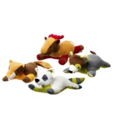 From Animal Planet is this adorable 4 pack plush toy set for your best friend dog. It includes a bear, a moose, a beaver, and a raccoon plus a hidden squeaker inside for extra fun.