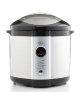 Jump-start your cooking and create something great with Wolfgang Puck's energy efficient pressure cooker. With preset programs for rice, meat, vegetables, soup and stew, this intuitive appliance quickly turns ingredients into a gourmet meal. One-year warranty. Model WPPCR020.