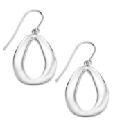 Open to elegant ideas. These drop earrings are crafted from sterling silver with a stylish silhouette. Approximate drop: 1-1/2 inches. Approximate diameter: 3/4 inch.