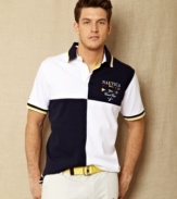 Captain your casual style with this nautical-inspired polo from Nautica.