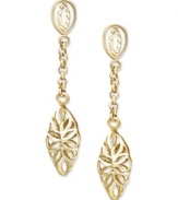 Channel your inner golden goddess with the perfect accent. These exquisite drop earrings combine an intricate-cut out design with a pretty marquise shape for a look that transitions effortlessly from day to evening. Crafted in 14k gold. Approximate drop: 1-1/3 inches.