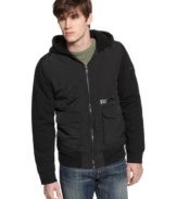 Top off your look all season long with this hooded jacket from Hurley.