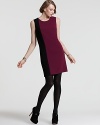 Work the season's color block trend with this bold DKNY shift dress rendered in sumptuous silk.