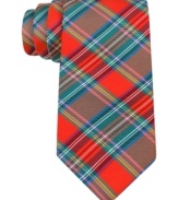 Classic plaid goes modern with this Tommy Hilfiger silk tie.