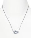 Crislu Sterling Platinum East West Pendant, 16