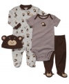 Cozy, comfy, and utterly adorable, Carter's monkey-adorned matching set makes dressing baby a breeze.