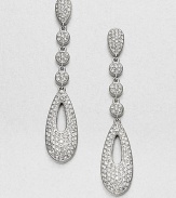 EXCLUSIVELY AT SAKS. Sparkling pavé crystals hand-set in an elegant, linear design. CrystalsCubic zirconiaRhodium-plated brassDrop, about 2Post backImported 