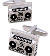 Add some volume to your business style with these boombox cufflinks from Kenneth Cole Reaction.