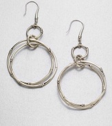 From the Bamboo Collection. A pair of large and lovely bamboo-motif links hang from smaller ones in this simple yet elegant drop design.Sterling silverLength, about 3Width, about 1.6Ear wireMade in Bali