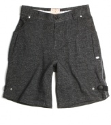 Relax in cool comfort. These French terry shorts from Triple Fat Goose are ready to kick back.