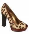 Brown platform, black heel with leopard in the middle. The Fergie Maiden Quattro pumps are strictly for the fashion-forward.