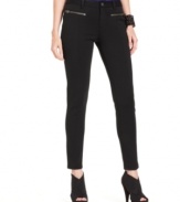 Made of soft knit, these skinny pants from DKNY Jeans are ultra-comfy and in basic black, always chic.