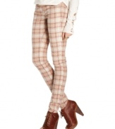 An update to corduroy, the allover plaid pattern makes these Free People skinny pants a must-have for fall!