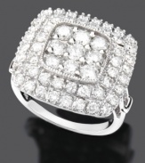 Adorn your hand with an abundance of beauty. This 14k white gold ring features round-cut diamond (2 ct. t.w.).