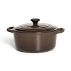 For nearly a century, Le Creuset has handcrafted enameled cast iron cookware of superlative quality, durability and versatility. A cooking staple, this round French oven offers exceptional heat distribution and retention for unsurpassed broiling, braising and sautéing.