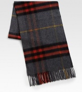 Iconic plaid design enhances this luxurious winter staple.Fringed endsCashmere12W x 66HImported