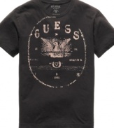 Put your stamp on it. This Guess tee shirt is a standout style on its own.